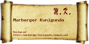Marberger Kunigunda névjegykártya